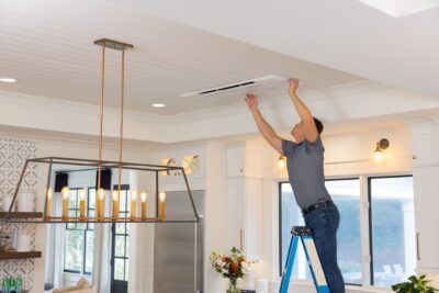 Mitsubishi Heat Pumps | Capital Region NY & Vermont | Superior Co-Op HVAC 5 Certified Mitsubishi heat pump installer at work